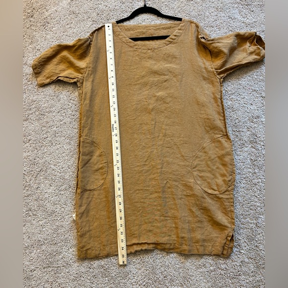 Ethically sourced women owned small business European linen rust dress Large - Picture 7 of 10